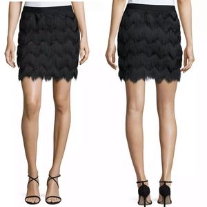 MAX STUDIO Sophie tiered fringe skirt zigzag S